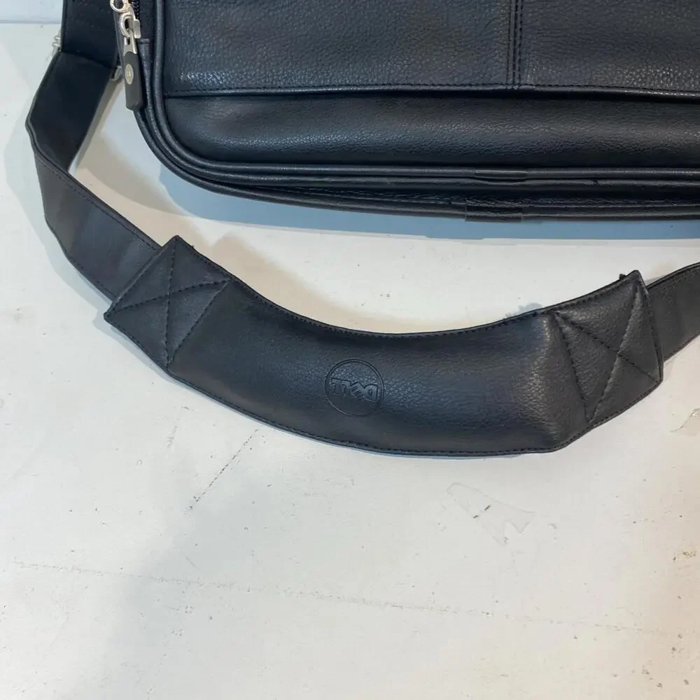 Dell Laptop Messenger Bag 13 Inch Black Leather With Padded Strap 3U624